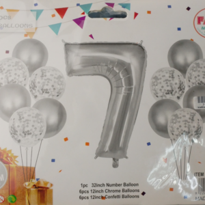 Casey 13pc Silver and White Balloon Set Nr.7