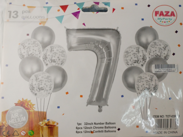 Casey 13pc Silver and White Balloon Set Nr.7
