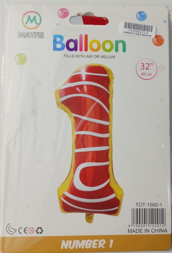 Casey 102cm Donut Balloon Number.1 Retail