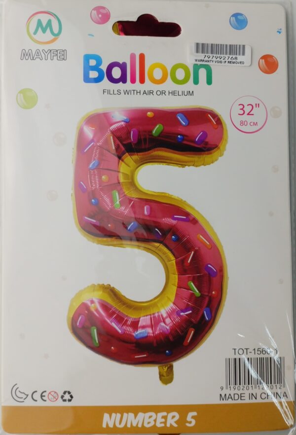 Casey 102cm Donut Balloon Number.5 Retail