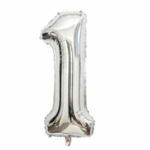 Casey 102cm Silver Balloon Number.1 Retail