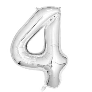 Casey 102cm Silver Balloon Number.4 Retail