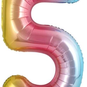 Casey 102cm Rainbow Balloon Number.5 Retail