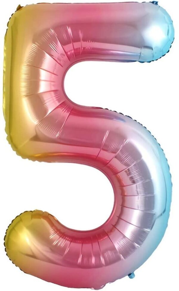 Casey 102cm Rainbow Balloon Number.5 Retail