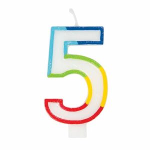 Casey 7cm Multicolor Numerical Birthday Candle
