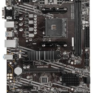 The MSI A520M PRO motherboard is designed to