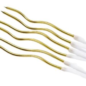 Casey Curvy Twisted Gold Party Candles x6 candles