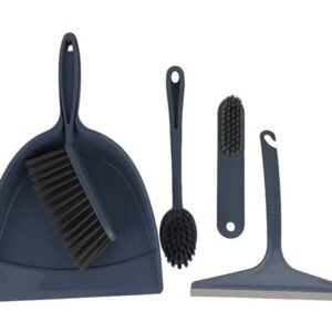 Casey 5 Pack Dust Pan Broom Set Dark Grey