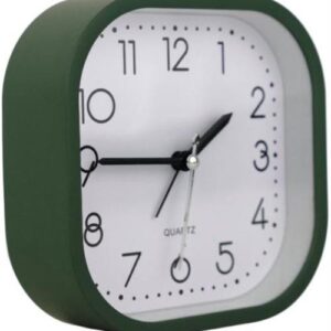 Casey Bedside Square Alarm Clock 12cm Green