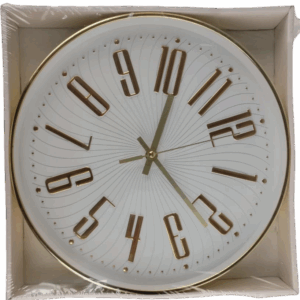 Casey Wall Clock Gold Outer Rim With Gold Details