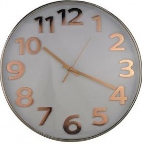 Casey Wall Clock with rose gold rim and details