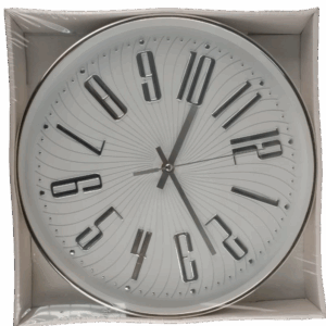 Casey Wall Clock Silver Outer Rim With Silver