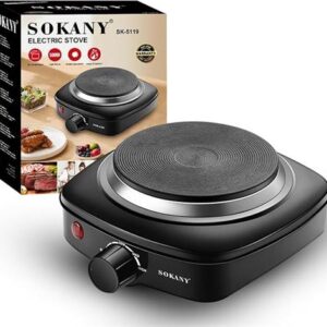 SOKANY SINGLE SOLID PLATE STOVE BLACK