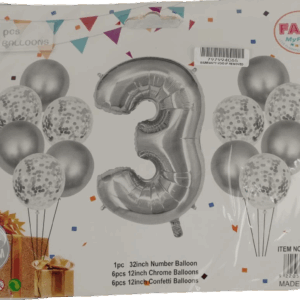 Casey 13pc Silver and White Balloon Set Nr.3