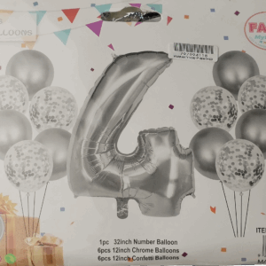 Casey 13pc Silver and White Balloon Set Nr.4