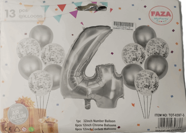 Casey 13pc Silver and White Balloon Set Nr.4