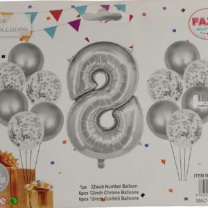 The Casey 13pc Silver and White Balloon Set Nr.8