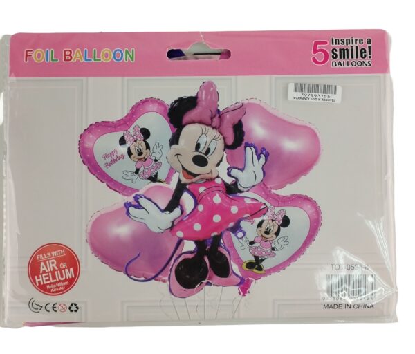 The Casey 5pc Minnie Themed Birthday Balloon Set