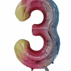 Casey 102cm Rainbow Balloon Number.3 Retail