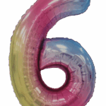 Casey 102cm Rainbow Balloon Number 6