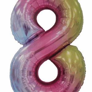 Casey 102cm Rainbow Balloon Number 8