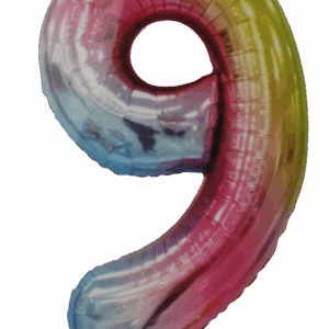 Casey 102cm Rainbow Balloon Number.9 Retail