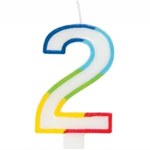 Casey 7cm Multicolor Numerical Birthday Candle