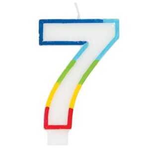 Casey 7cm Multicolor Numerical Birthday Candle