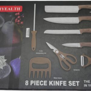 CASEY EVERYEALTH 8PC KNIFE SET WD/GRAIN
