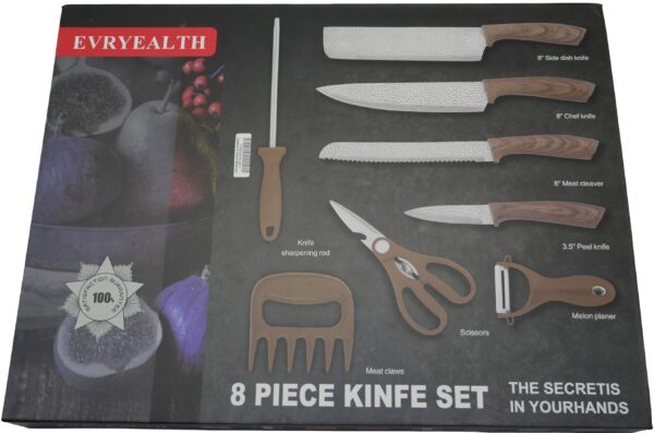 CASEY EVERYEALTH 8PC KNIFE SET WD/GRAIN