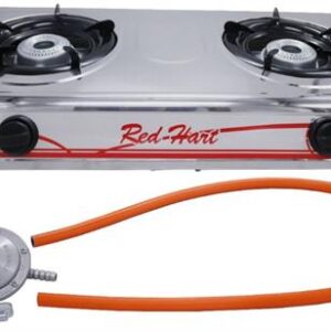 Casey Red Heart 2 Plate Stainless Steel Gas Stove