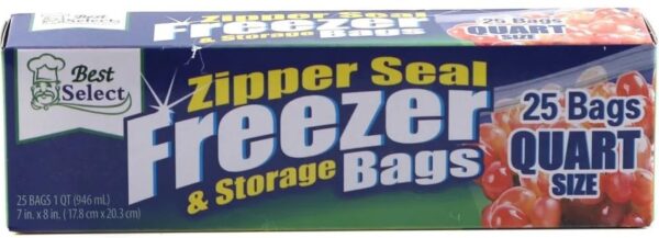 ZIPPER SEAL STORAGE BAG 17.8cm X 20.3cm