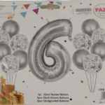 Casey 13pc Silver and White Balloon Set Nr.6