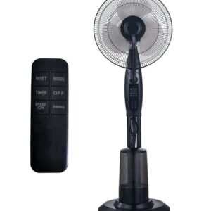 Alva Air 40cm Pedestal Mist Fan Black with remote