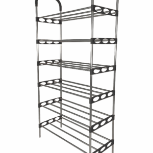 Nordic Wind Black 6 Tier 18 Shoe Steel Rack