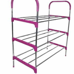 Nordic Wind Pink Cross 3 Tier 12 Shoe Steel Rack