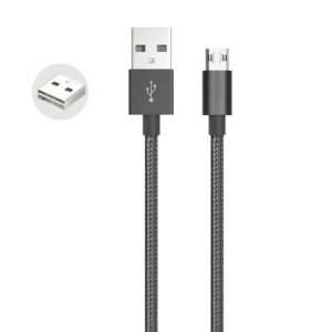 Whizzy Black Reversible Micro USB Charge And Data Sync Cable