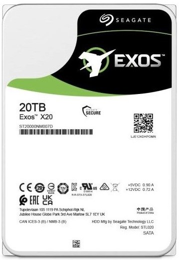 Seagate Exos X20 3.5 Inch 20TB SATA Hard Drive Disk