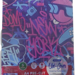 Marlin A4 Graffiti Precut Book Covers 5 Pack