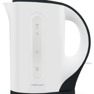 Mellerware Tugela 1.7L Black & White Cordless Plastic Kettle