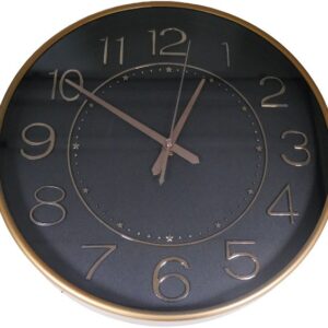 Casey Analog 30cm Round Face Rose Gold Black Wall Watch