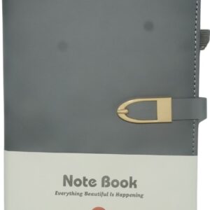 Brainware A5 Grey NoteBook With Magnetic Clip