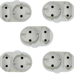 Noble 2 Pin European And Round Schuko Adaptor 5 Pack