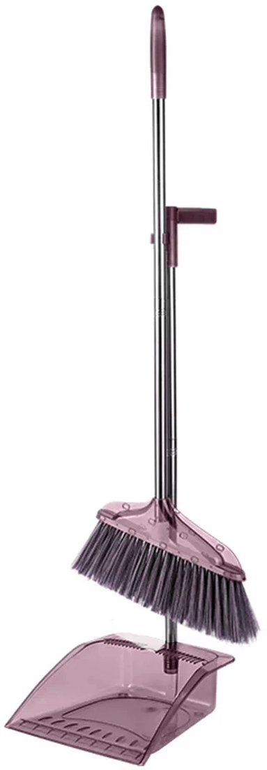 Casey Long Handle Standing Dustpan And Broom Purple