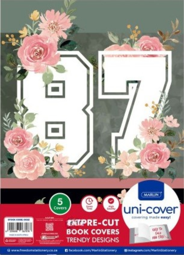 Marlin A4 87 Floral PreCut 5 Pack Book Cover