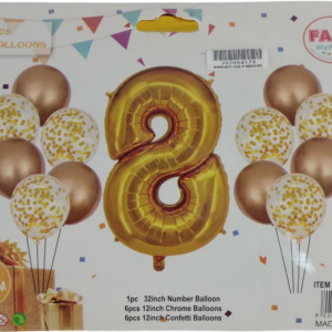 Casey 13pc Gold and White Balloon Set Nr 8